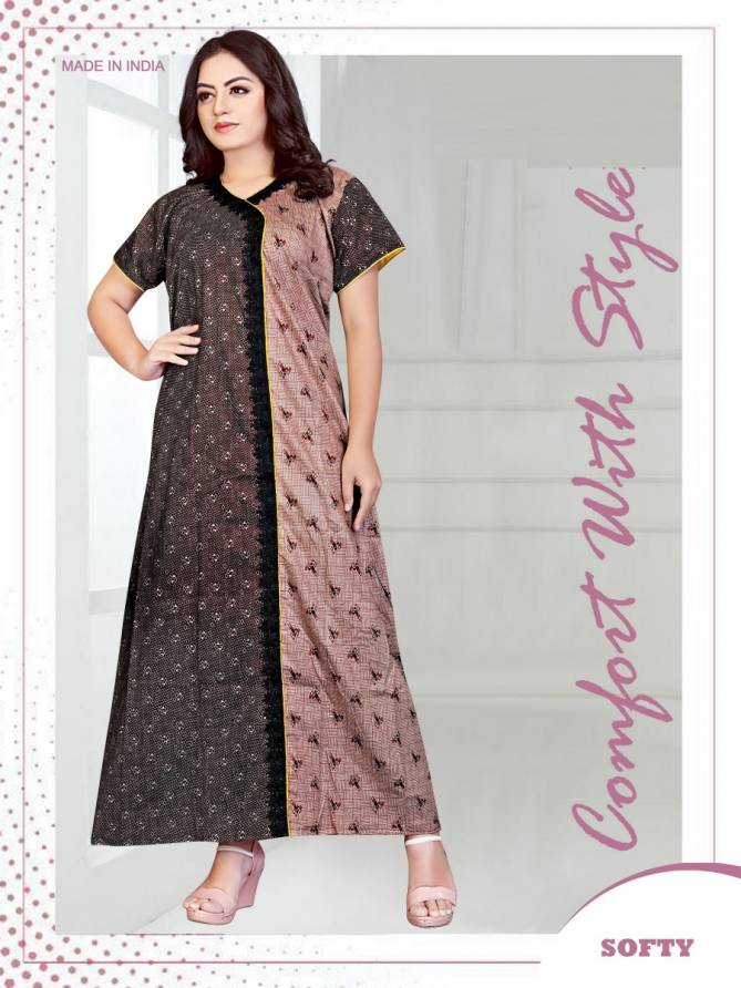 Softy 4 Casual Daily Wear Printed Wholesale Cotton Nighty Collection